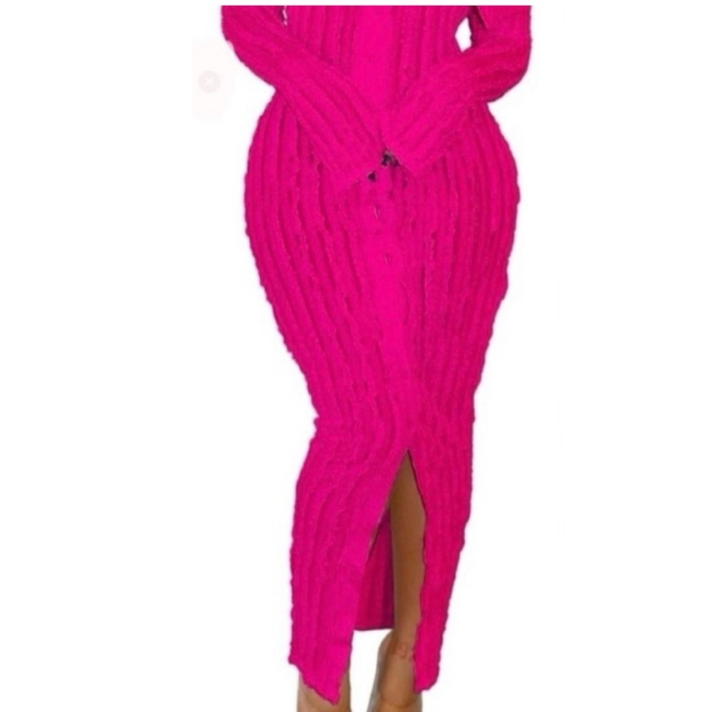 DRESS: Hot Pink Sheer Off Shoulder Ruffle Dress, NWOT - Picture 5 of 7